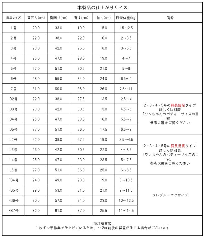 wco2508_b 製品サイズ表1